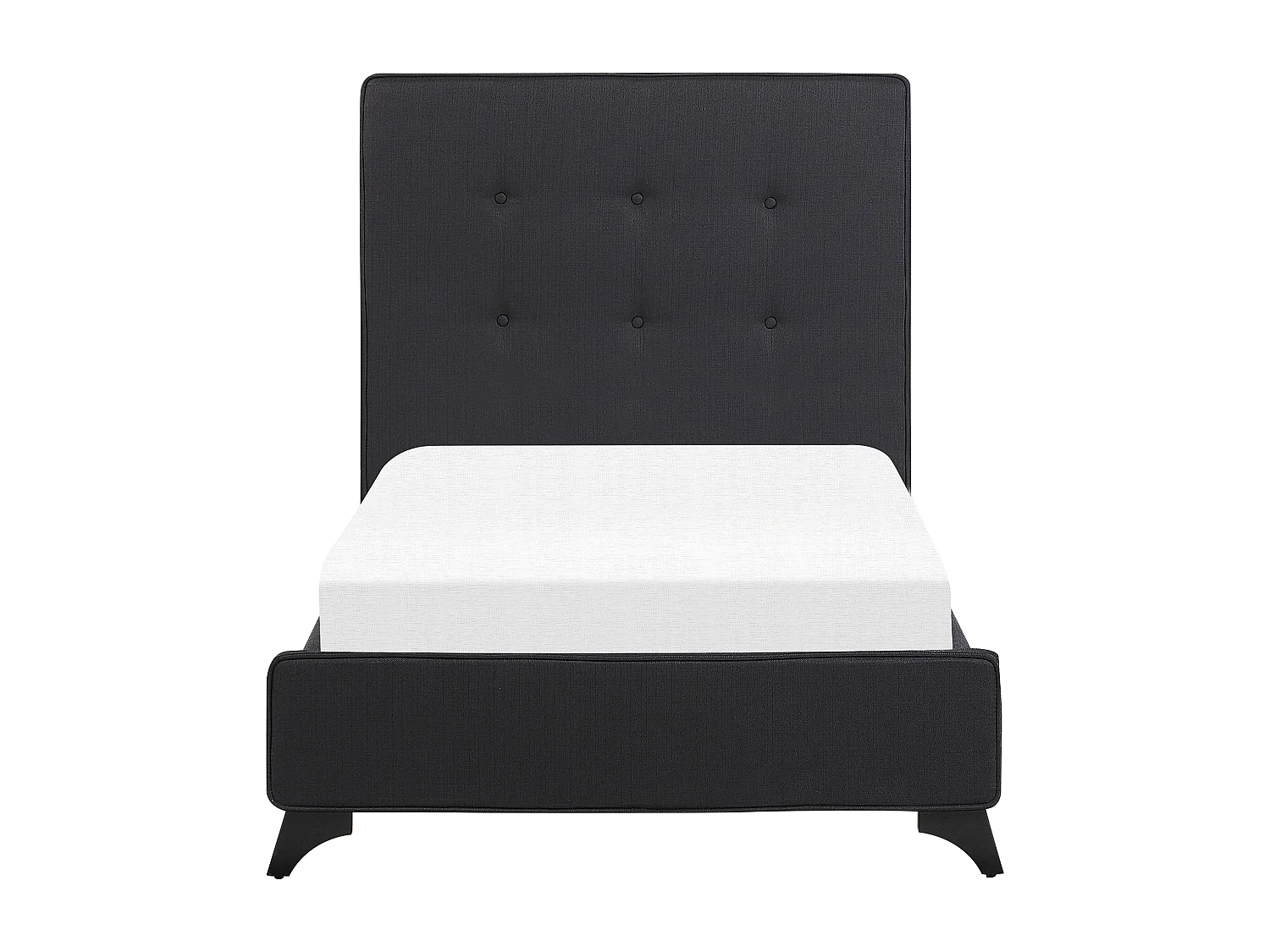 Bed stof zwart 90 x 200 cm AMBASSADOR