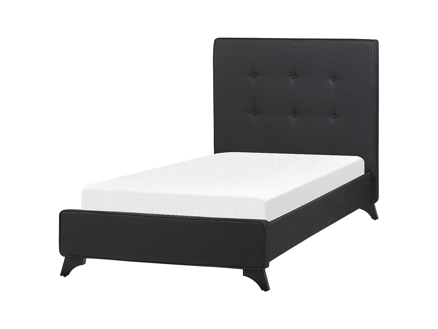 Lit avec sommier Tissu AMBASSADOR 90 x 200 cm Noir