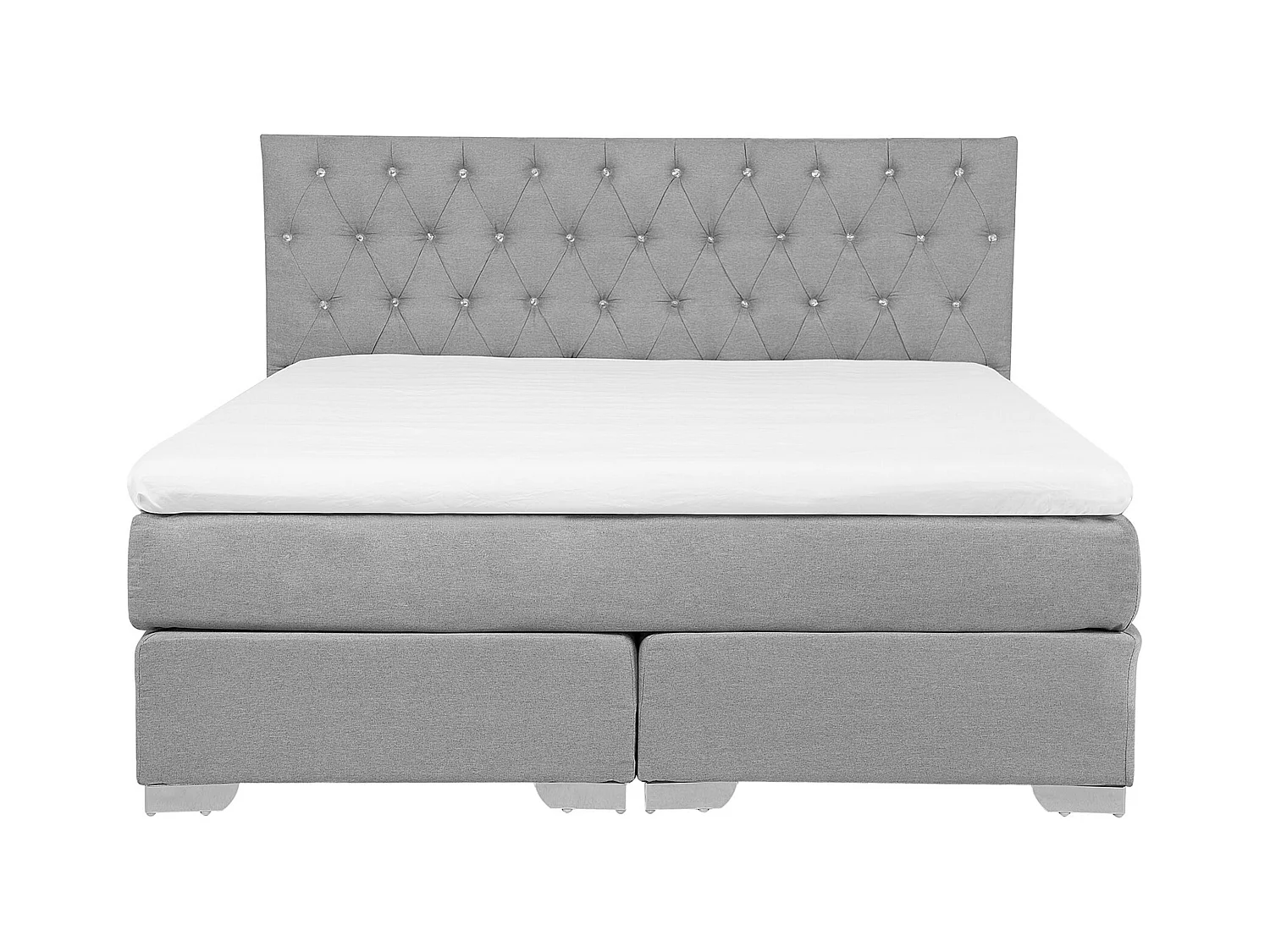 Lit Boxspring Tissu DUCHESS 180 x 200 cm Gris clair
