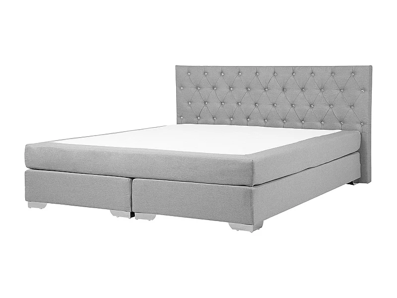 Boxspring Stof DUCHESS 180 x 200 cm Lichtgrijs