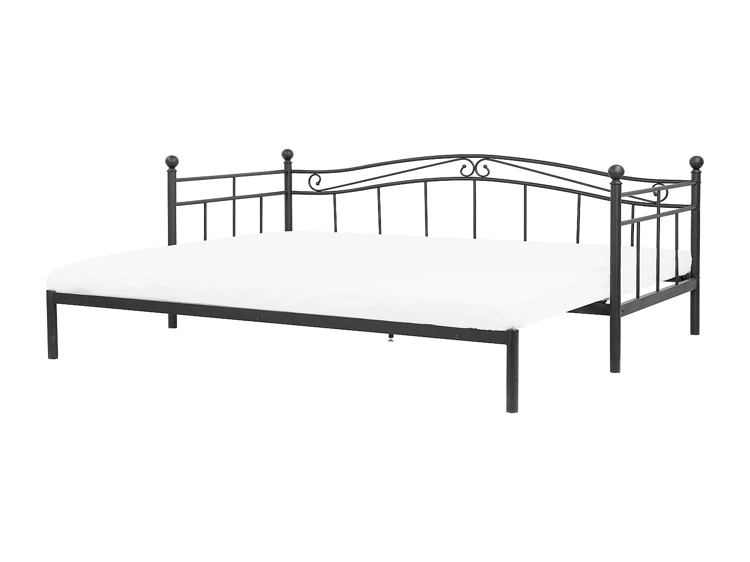 Lit gigogne Métal TULLE 90 x 200 cm Noir
