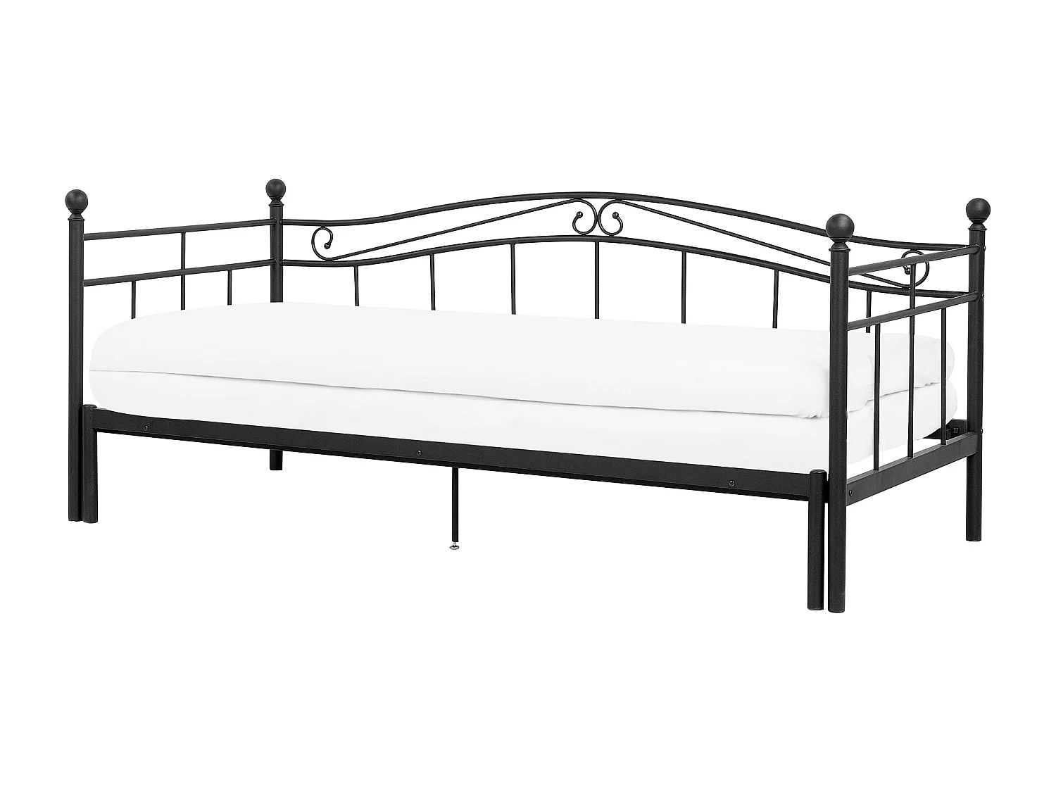 Lit gigogne Métal TULLE 90 x 200 cm Noir