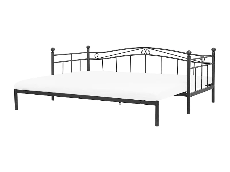 Lit gigogne Métal TULLE 90 x 200 cm Noir