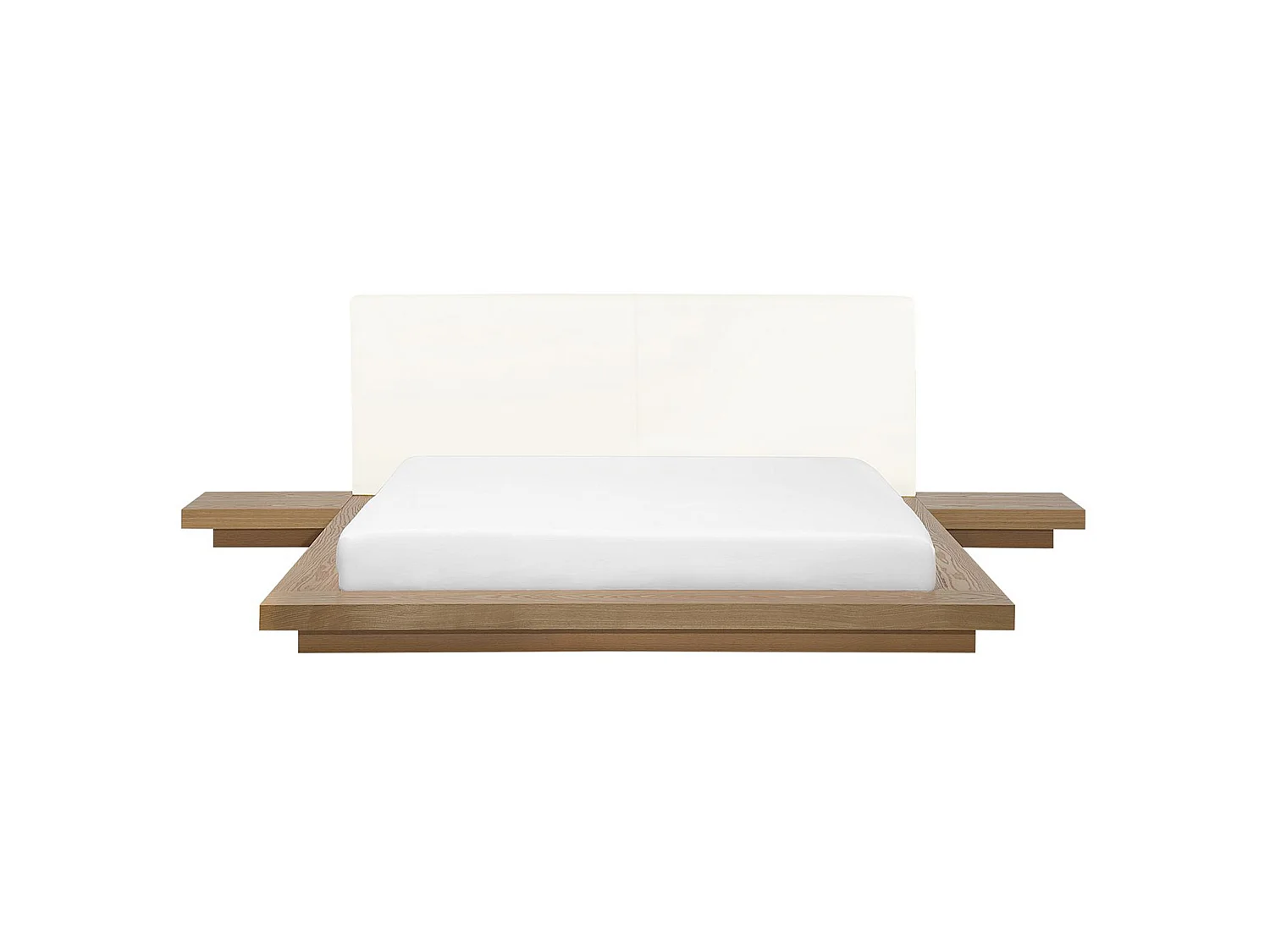 Waterbed Faux Leather ZEN 160 x 200 cm (EU King Size) Natural Ash Wood