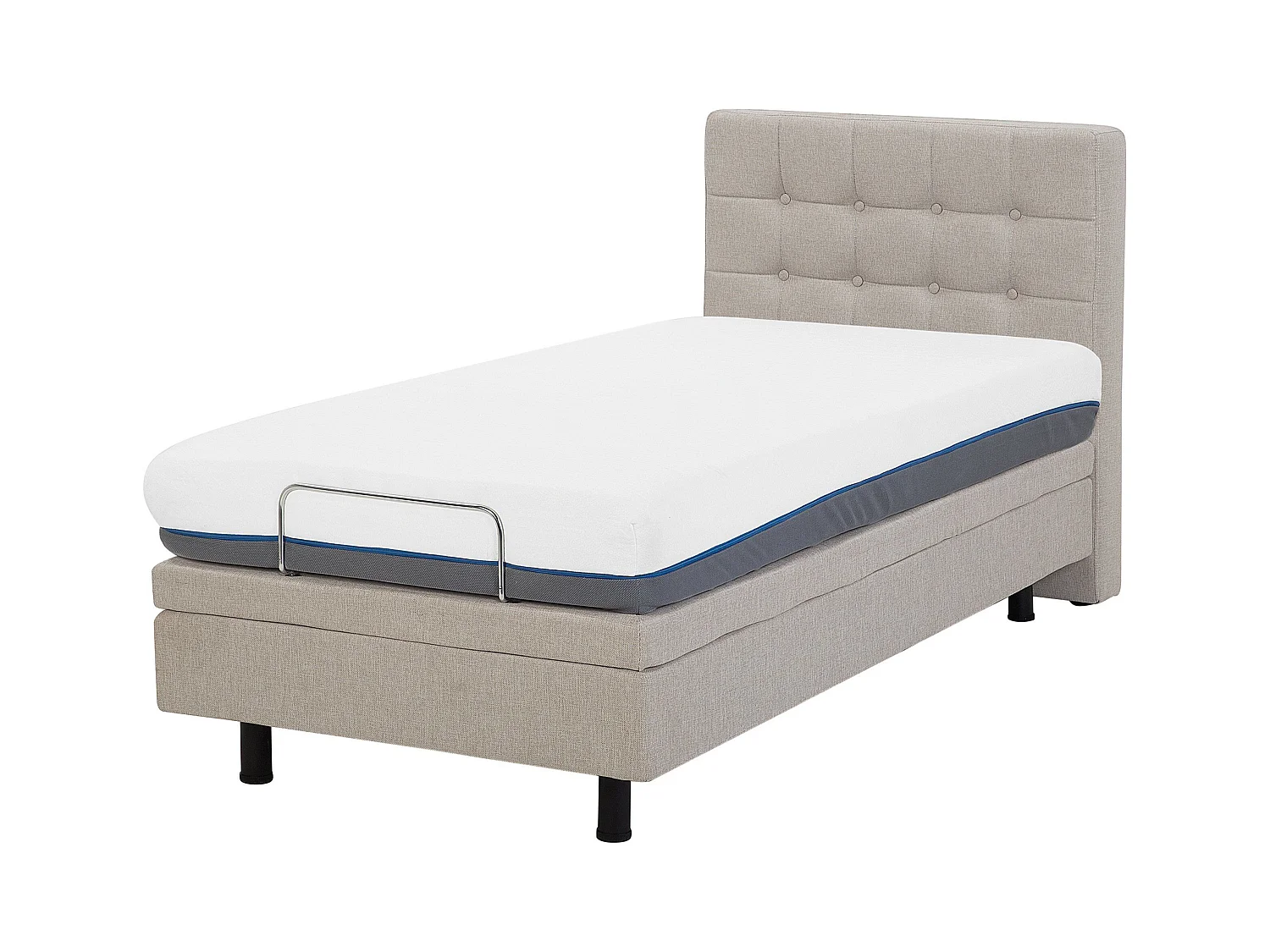 Polsterbett elektrisch verstellbar beige 90x200 cm mit Fernbedienung Duke