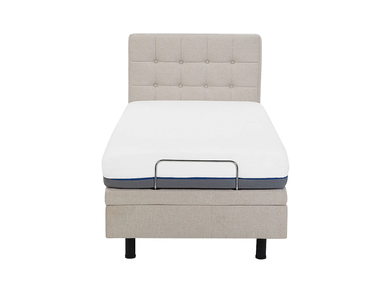 Polsterbett elektrisch verstellbar beige 90x200 cm mit Fernbedienung Duke