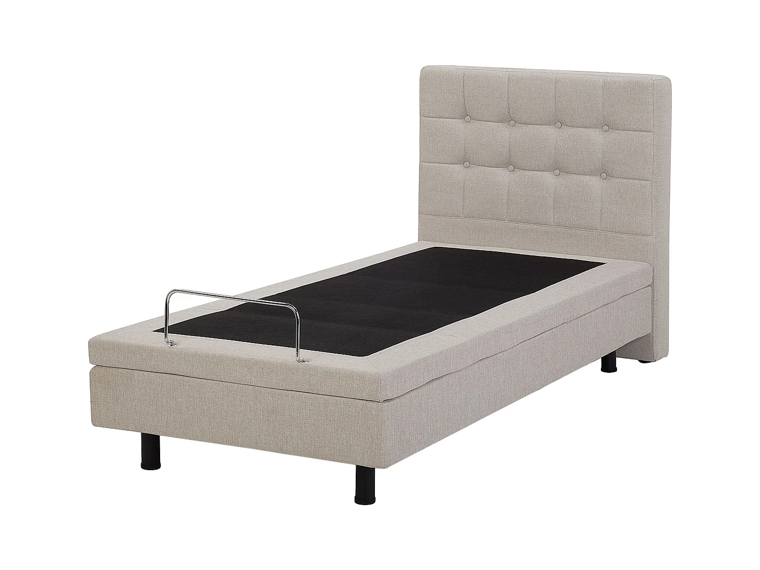 Polsterbett elektrisch verstellbar beige 90x200 cm mit Fernbedienung Duke