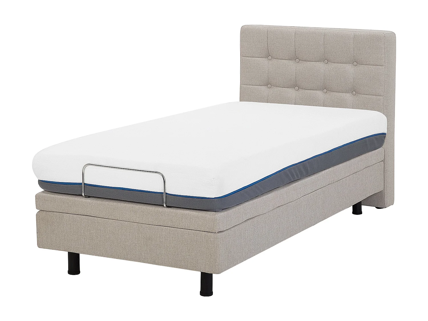 Polsterbett elektrisch verstellbar beige 90x200 cm mit Fernbedienung Duke