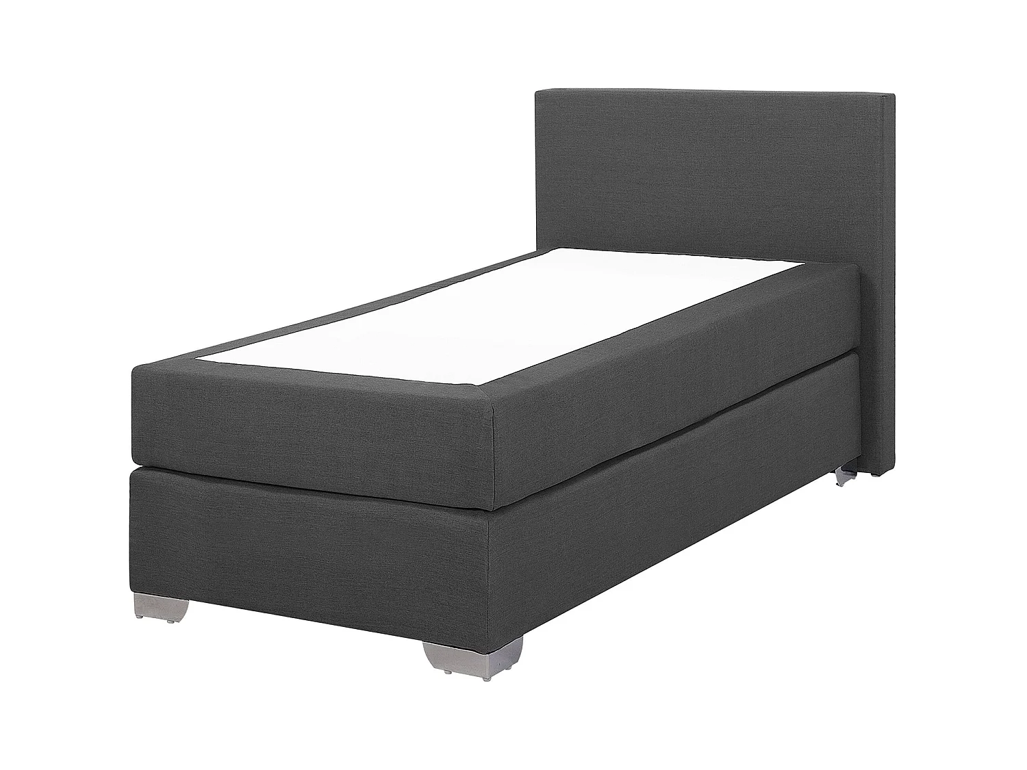 Lit Boxspring Tissu PRESIDENT 90 x 200 cm Gris foncé