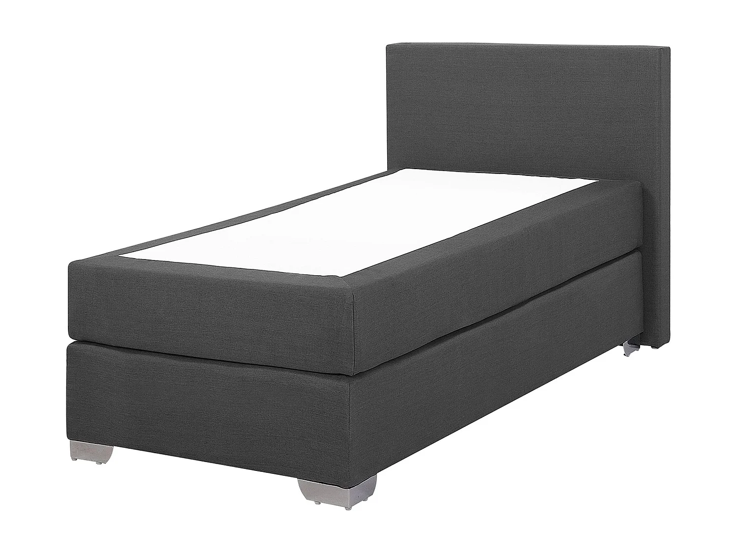 Lit Boxspring Tissu PRESIDENT 90 x 200 cm Gris foncé