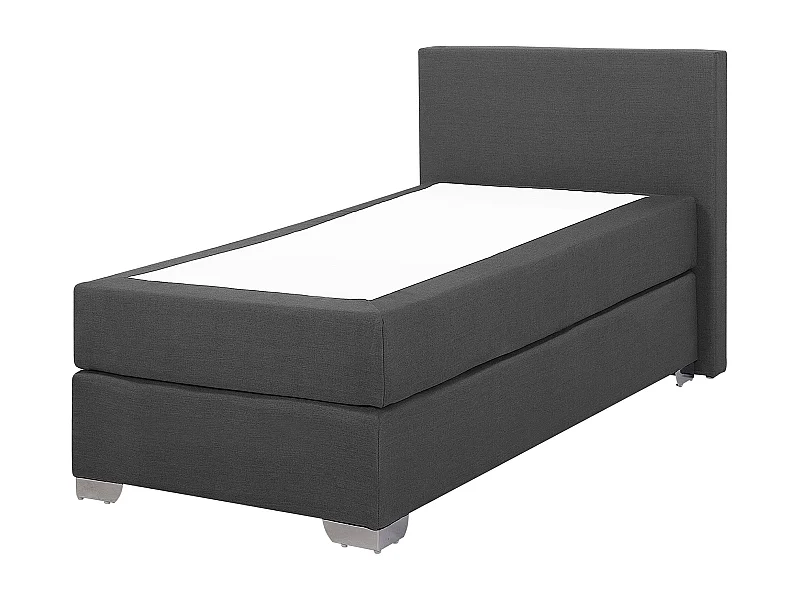 Lit Boxspring Tissu PRESIDENT 90 x 200 cm Gris foncé