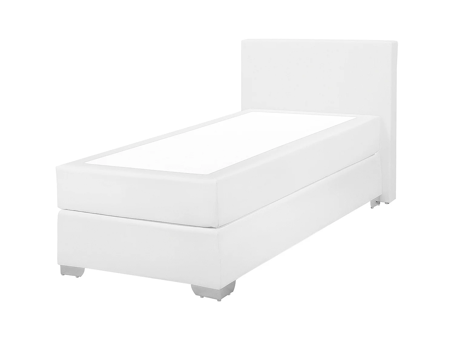 Lit Boxspring Cuir PU PRESIDENT 90 x 200 cm Blanc