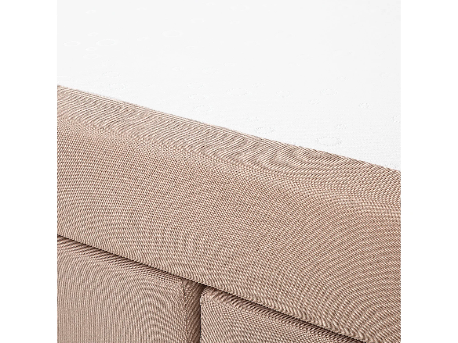 Boxspringbett Polsterbett in Sandbeige Leinenoptik Doppelbett 180 x 200 cm