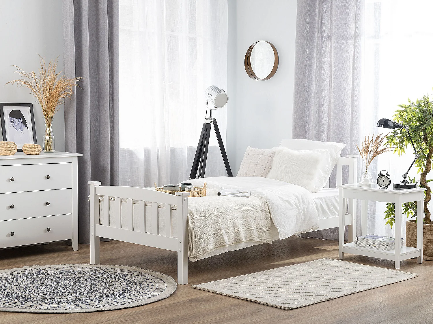 Bed hout wit 90 x 200 cm GIVERNY