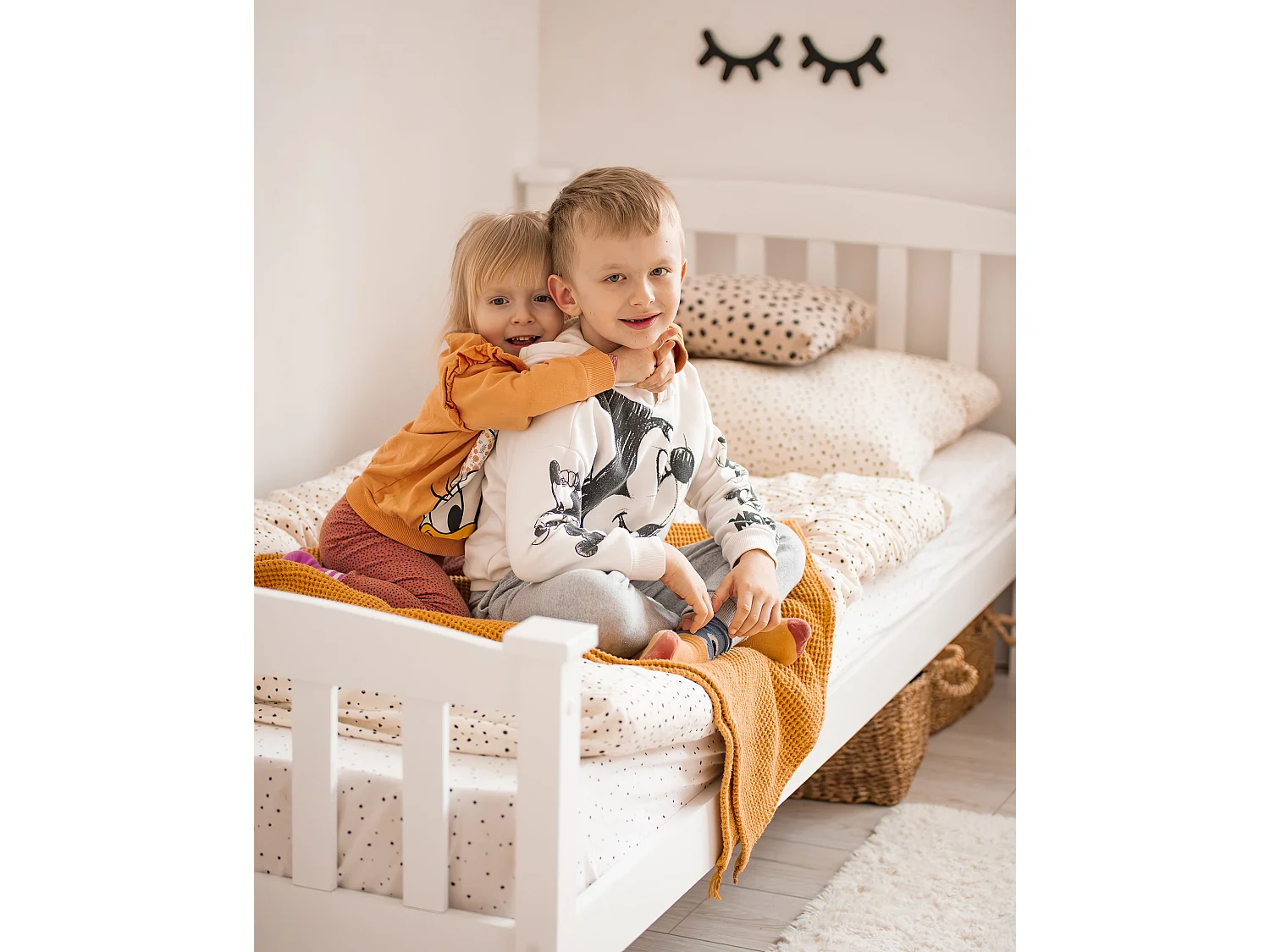 Bed hout wit 90 x 200 cm GIVERNY