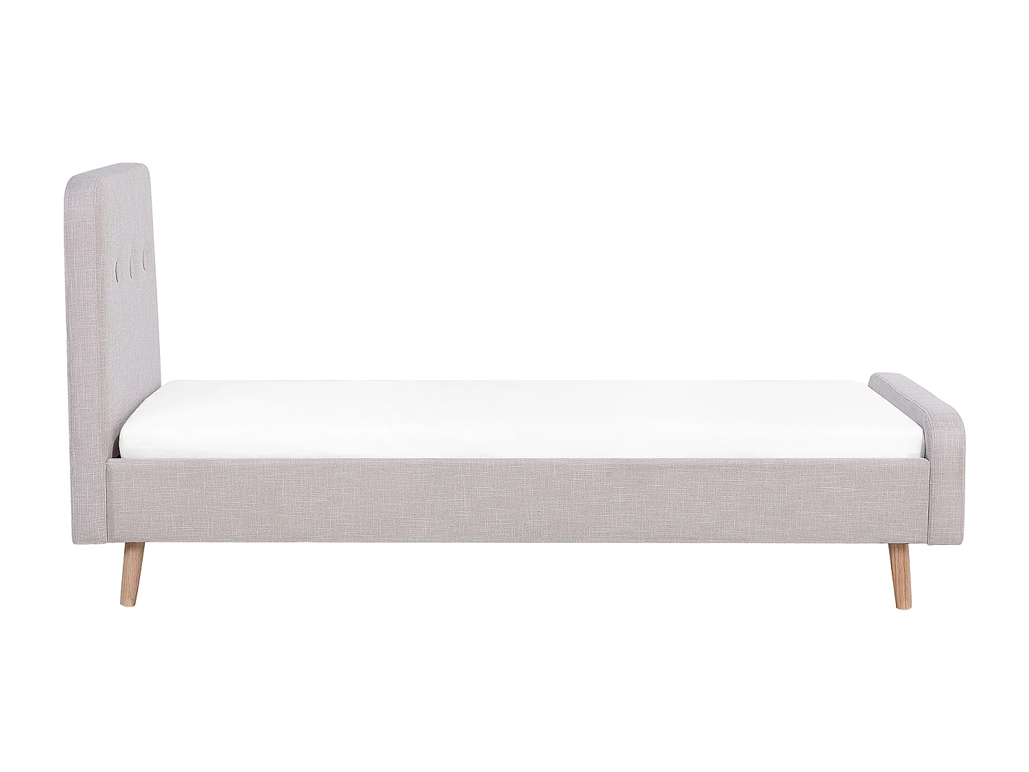 Bed stof beige 90 x 200 cm RENNES