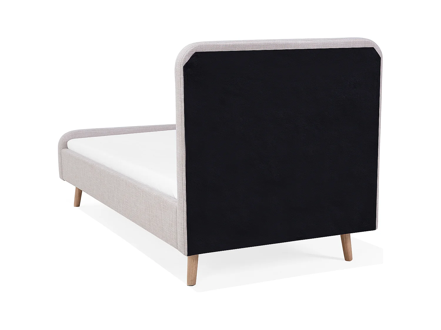 Polsterbett Leinenoptik beige Lattenrost 90 x 200 cm Rennes
