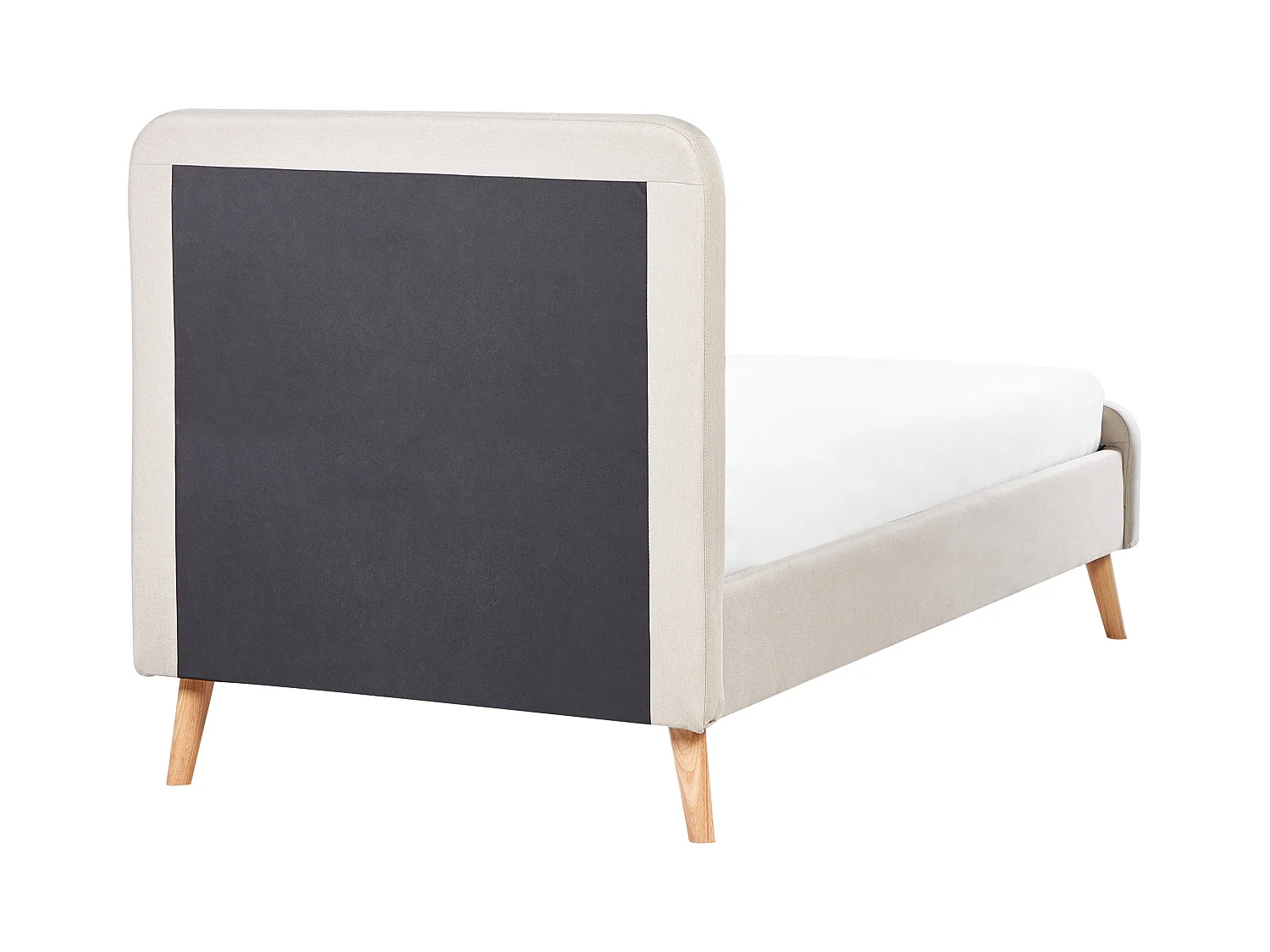 Polsterbett Leinenoptik beige Lattenrost 90 x 200 cm Rennes