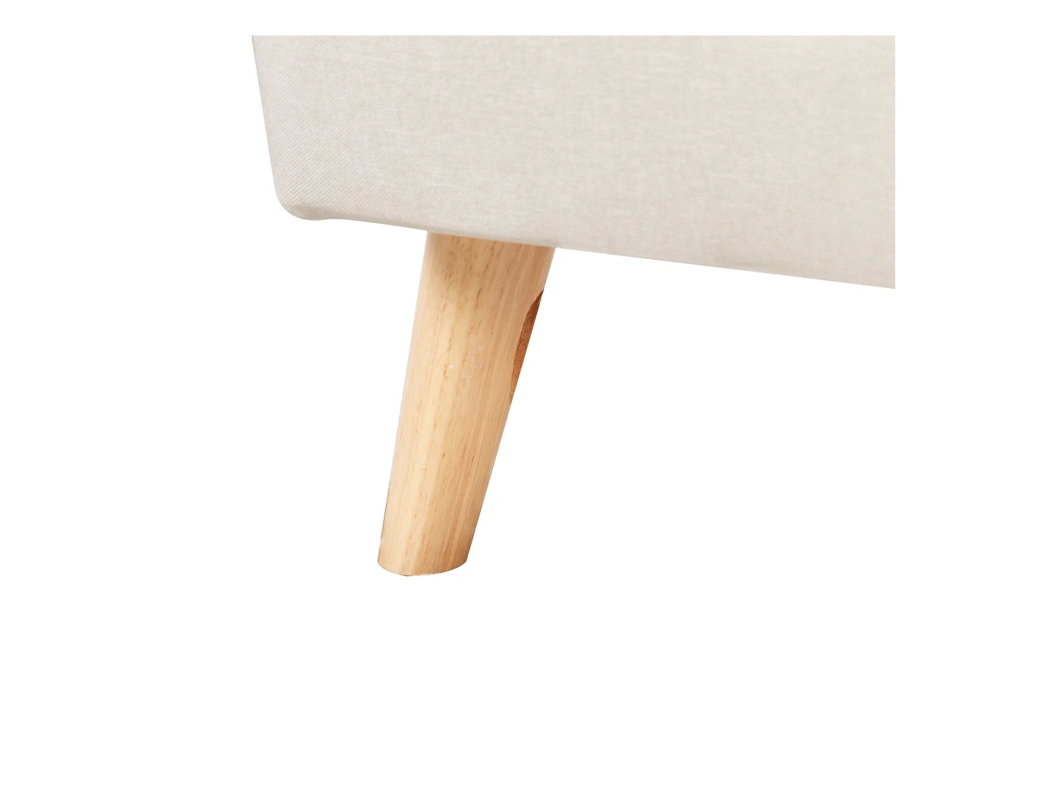 Polsterbett Leinenoptik beige Lattenrost 90 x 200 cm Rennes