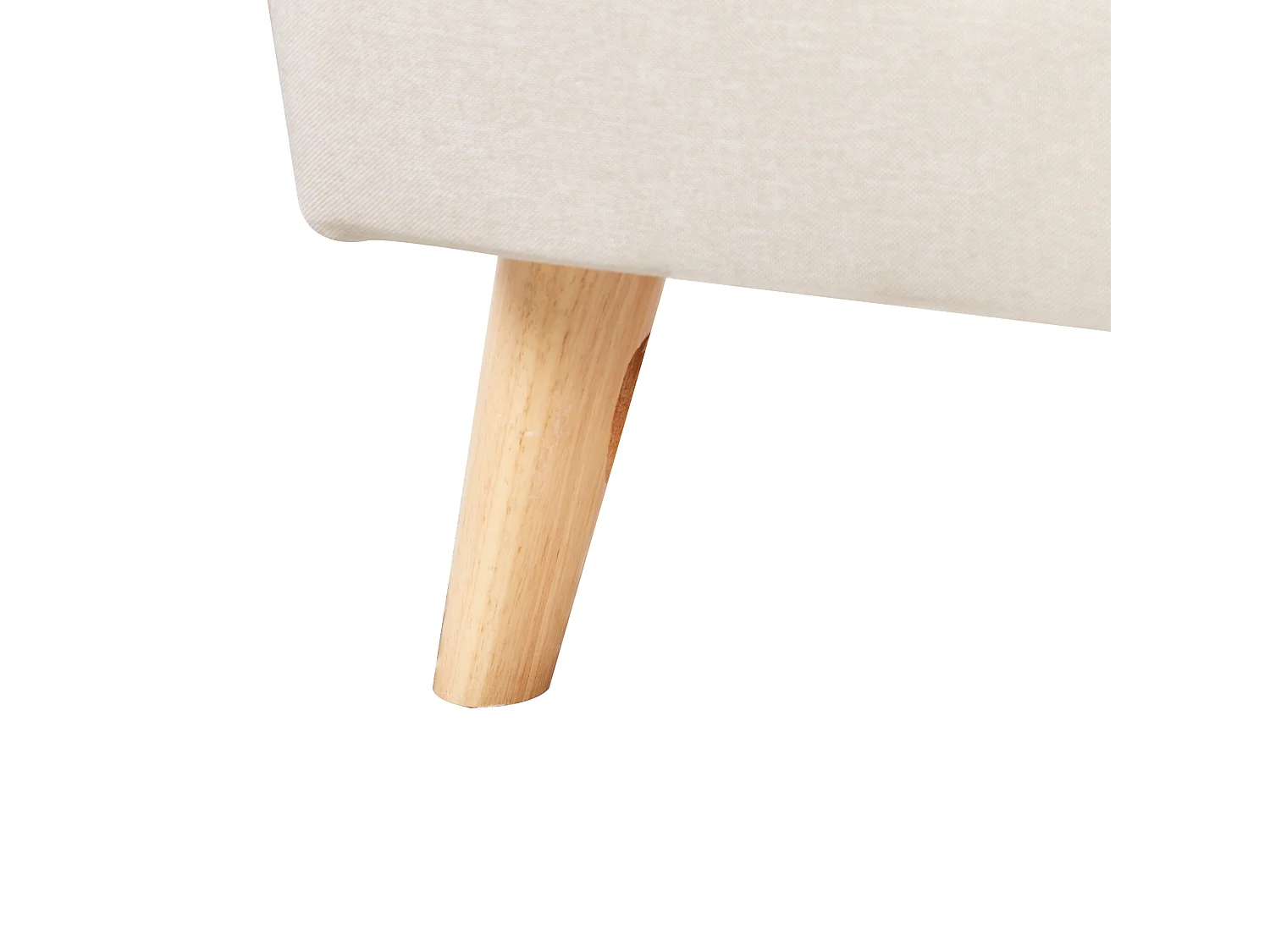 Lit avec sommier Lin synthétique RENNES 90 x 200 cm Beige clair