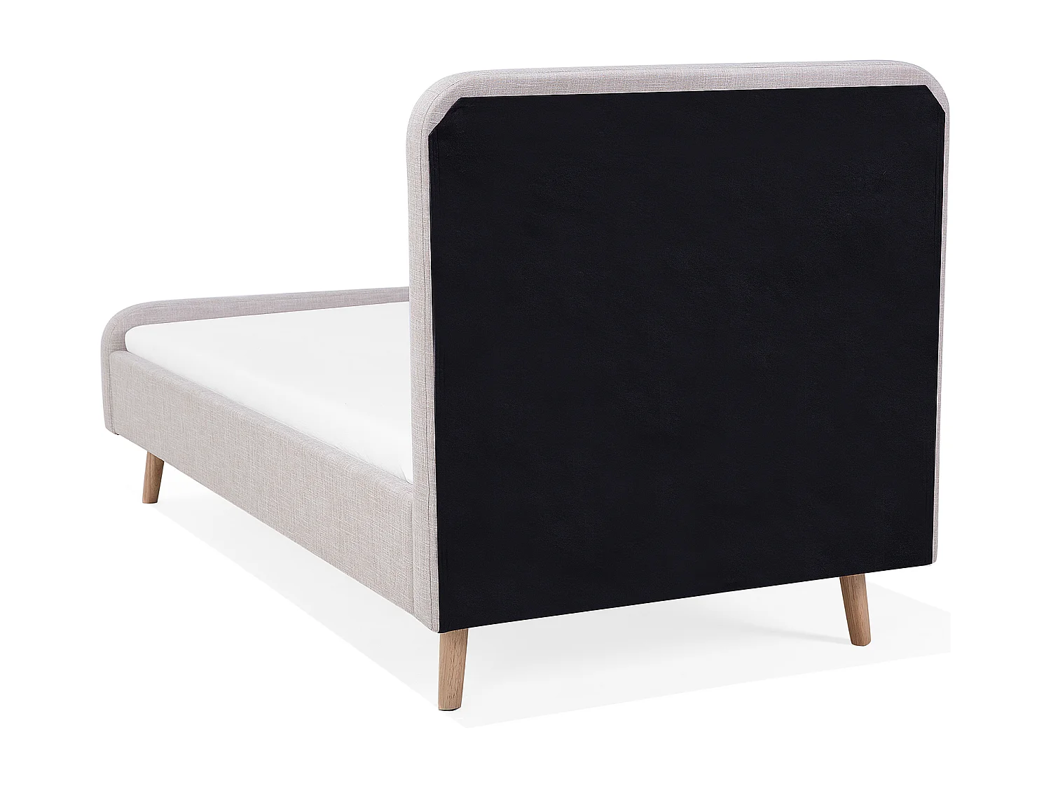 Polsterbett Leinenoptik beige Lattenrost 90 x 200 cm RENNES