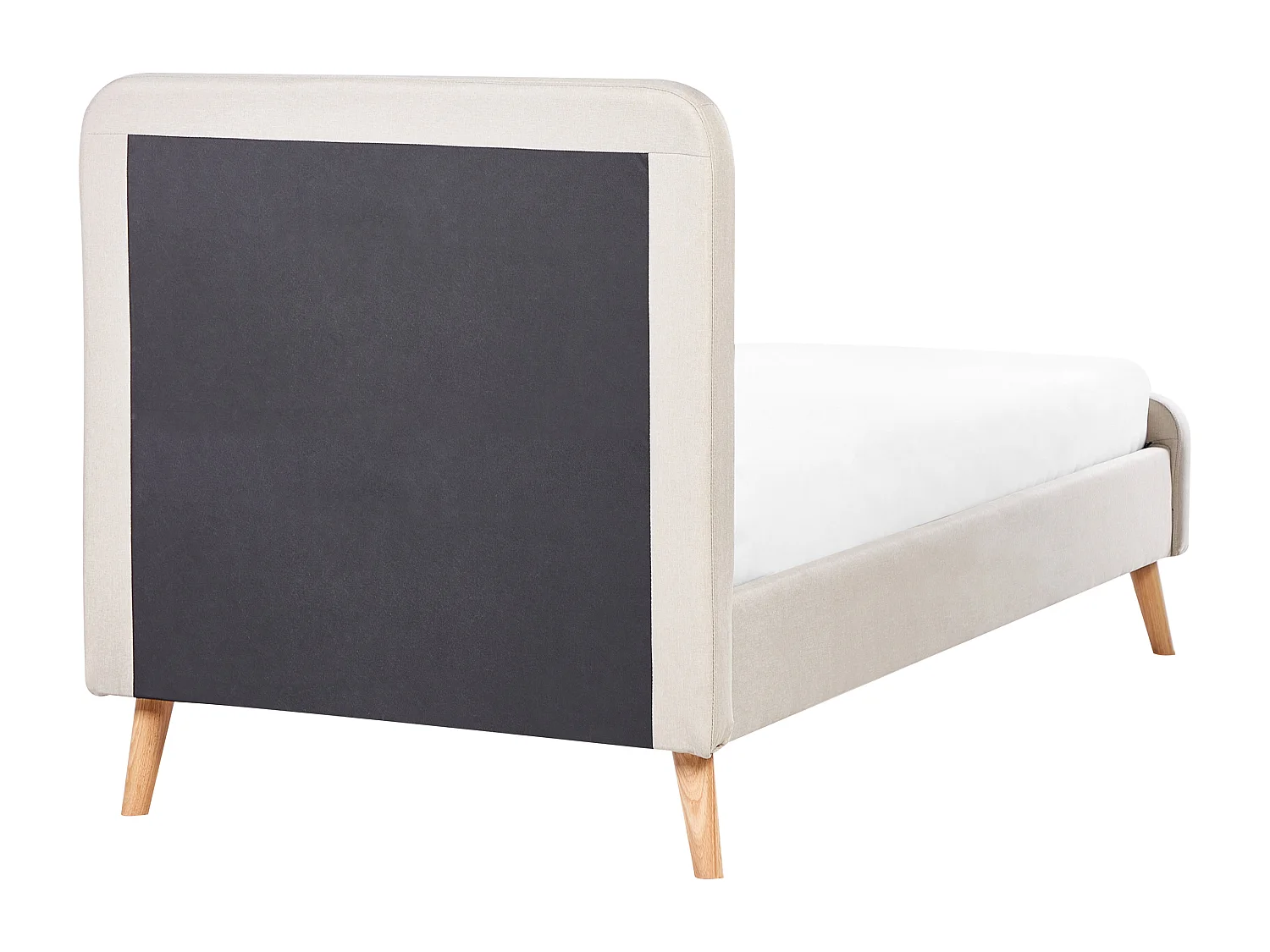Polsterbett Leinenoptik beige Lattenrost 90 x 200 cm RENNES