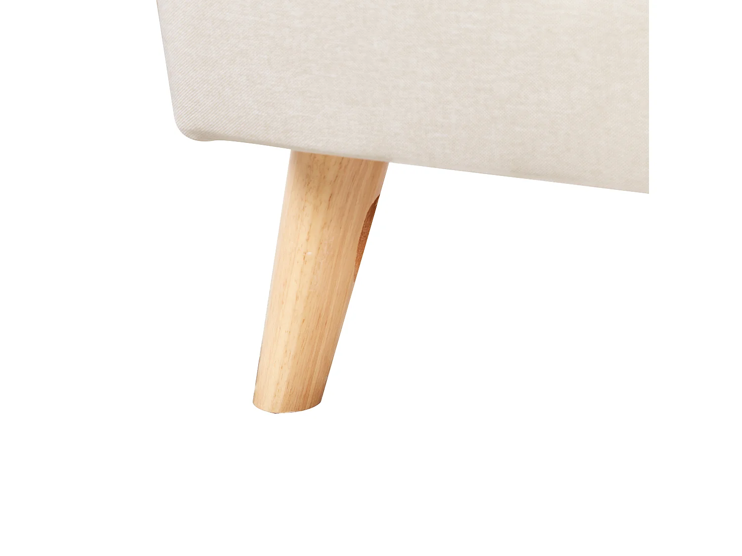 Polsterbett Leinenoptik beige Lattenrost 90 x 200 cm RENNES