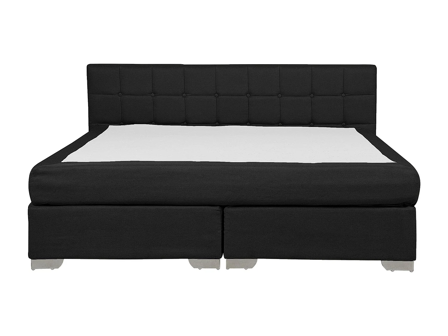 Boxspringbett Polsterbett in Schwarz Leinenoptik Doppelbett 180 x 200 cm modernes Designerbett Admiral