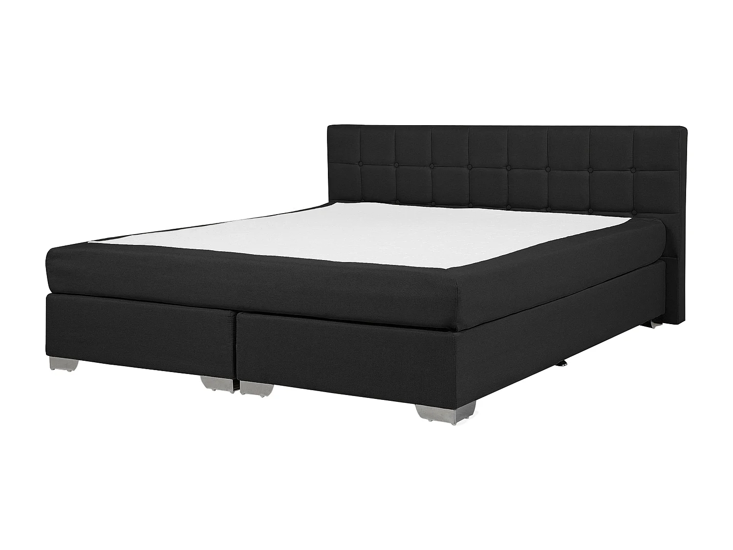Letto Continentale Tessuto ADMIRAL 180 x 200 cm Nero