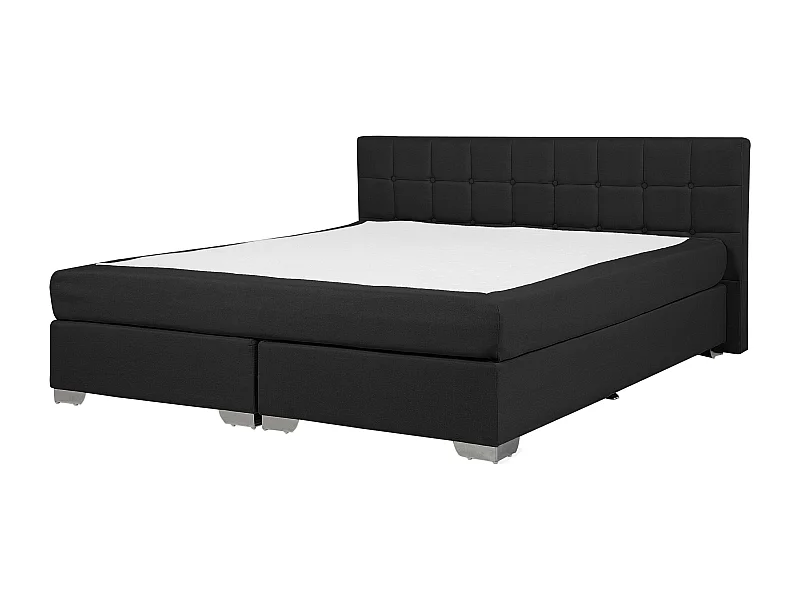 Lit Boxspring Tissu ADMIRAL 180 x 200 cm Noir