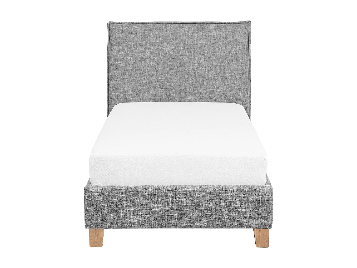 Lit avec sommier Tissu SENNEZ 90 x 200 cm Gris clair