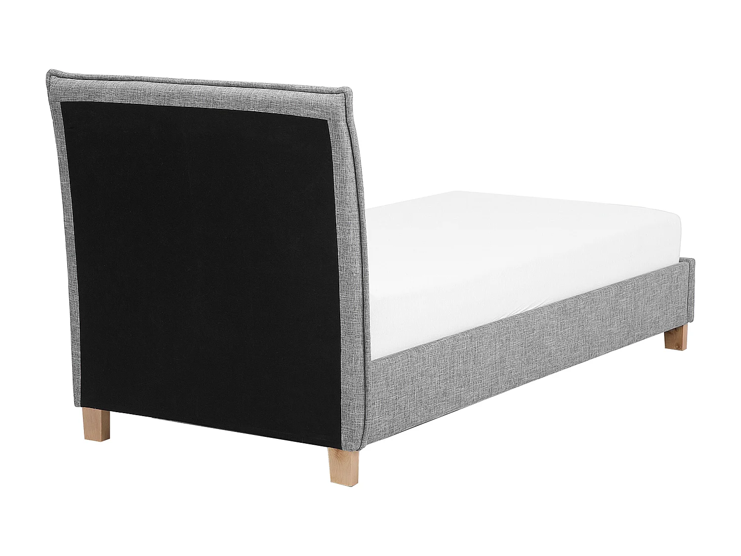 Lit avec sommier Tissu SENNEZ 90 x 200 cm Gris clair