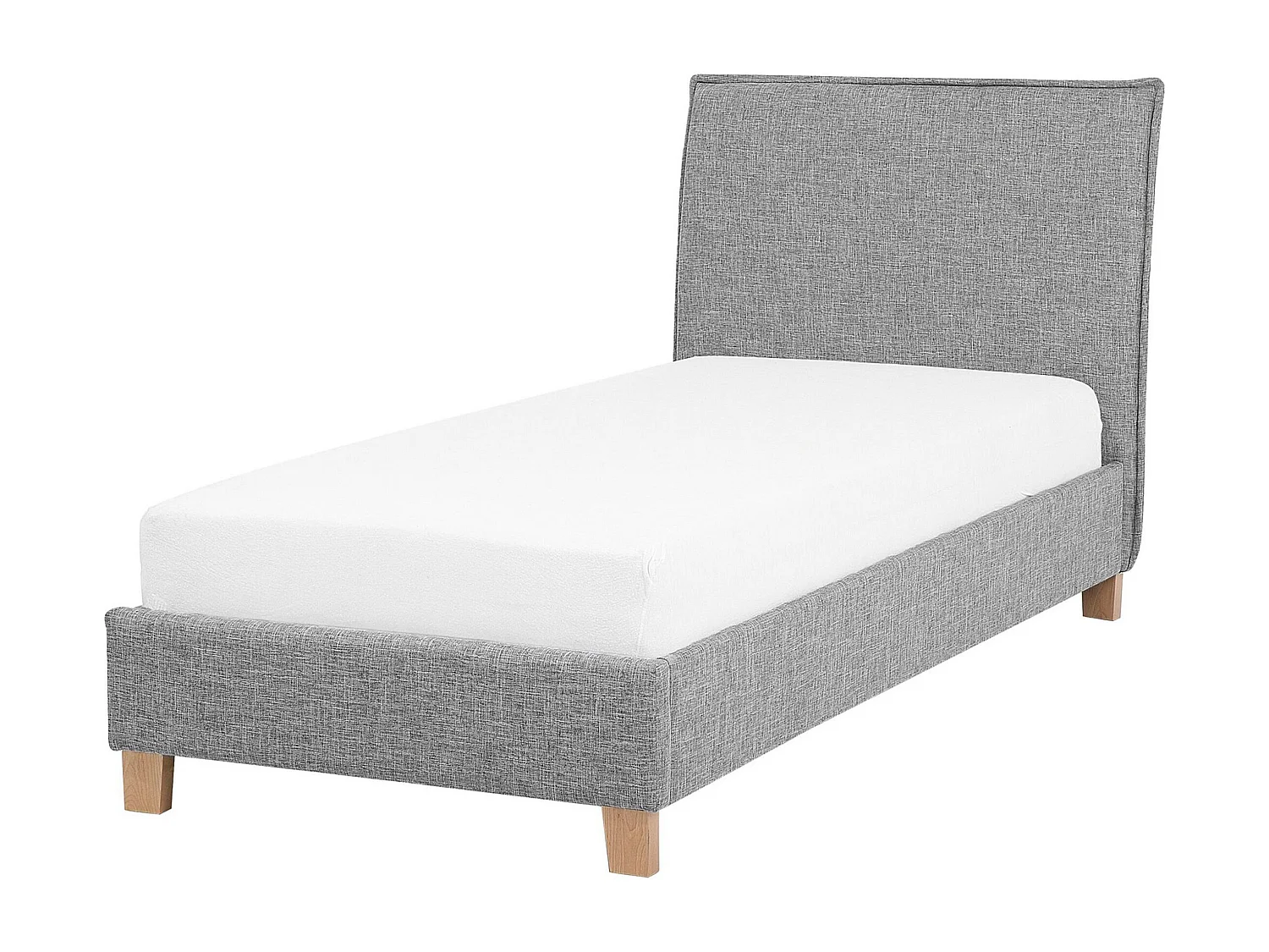 Lit avec sommier Tissu SENNEZ 90 x 200 cm Gris clair