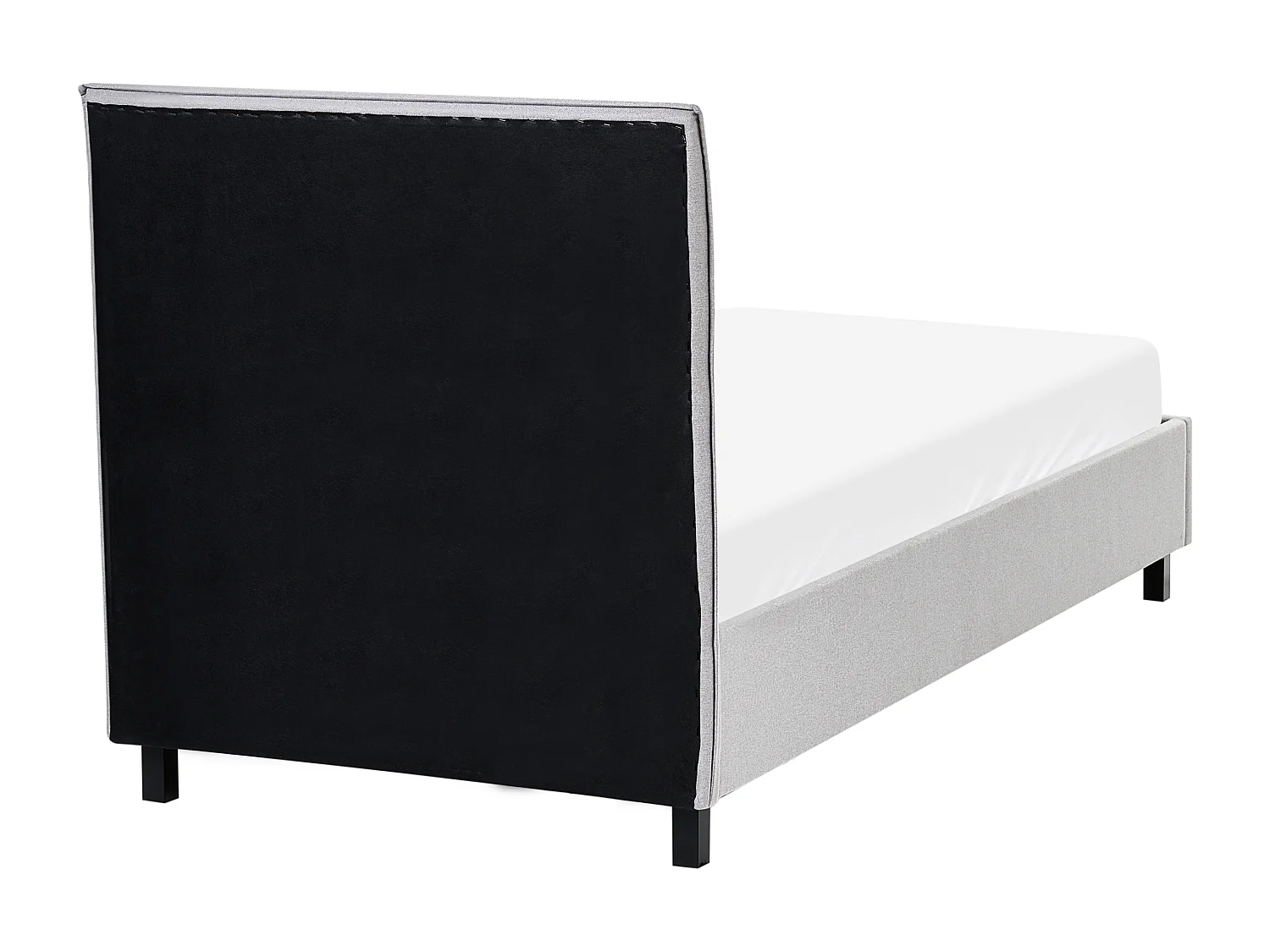 Lit avec sommier Tissu SENNEZ 90 x 200 cm Gris clair