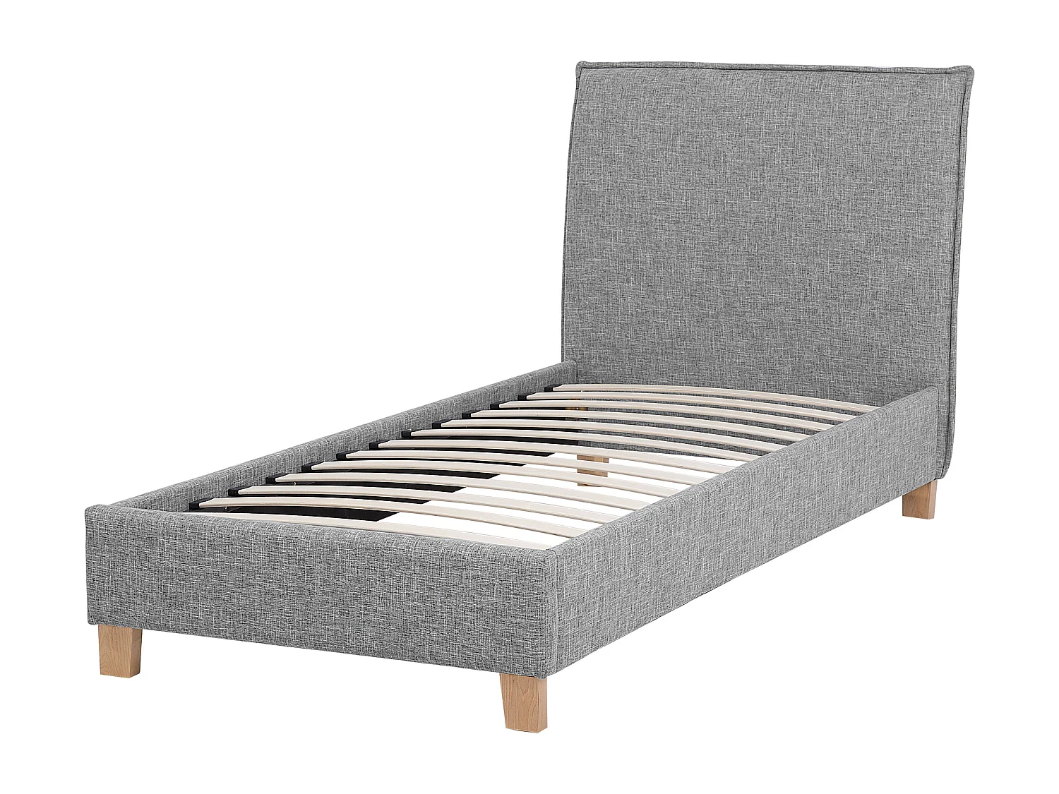 Lit avec sommier Tissu SENNEZ 90 x 200 cm Gris clair