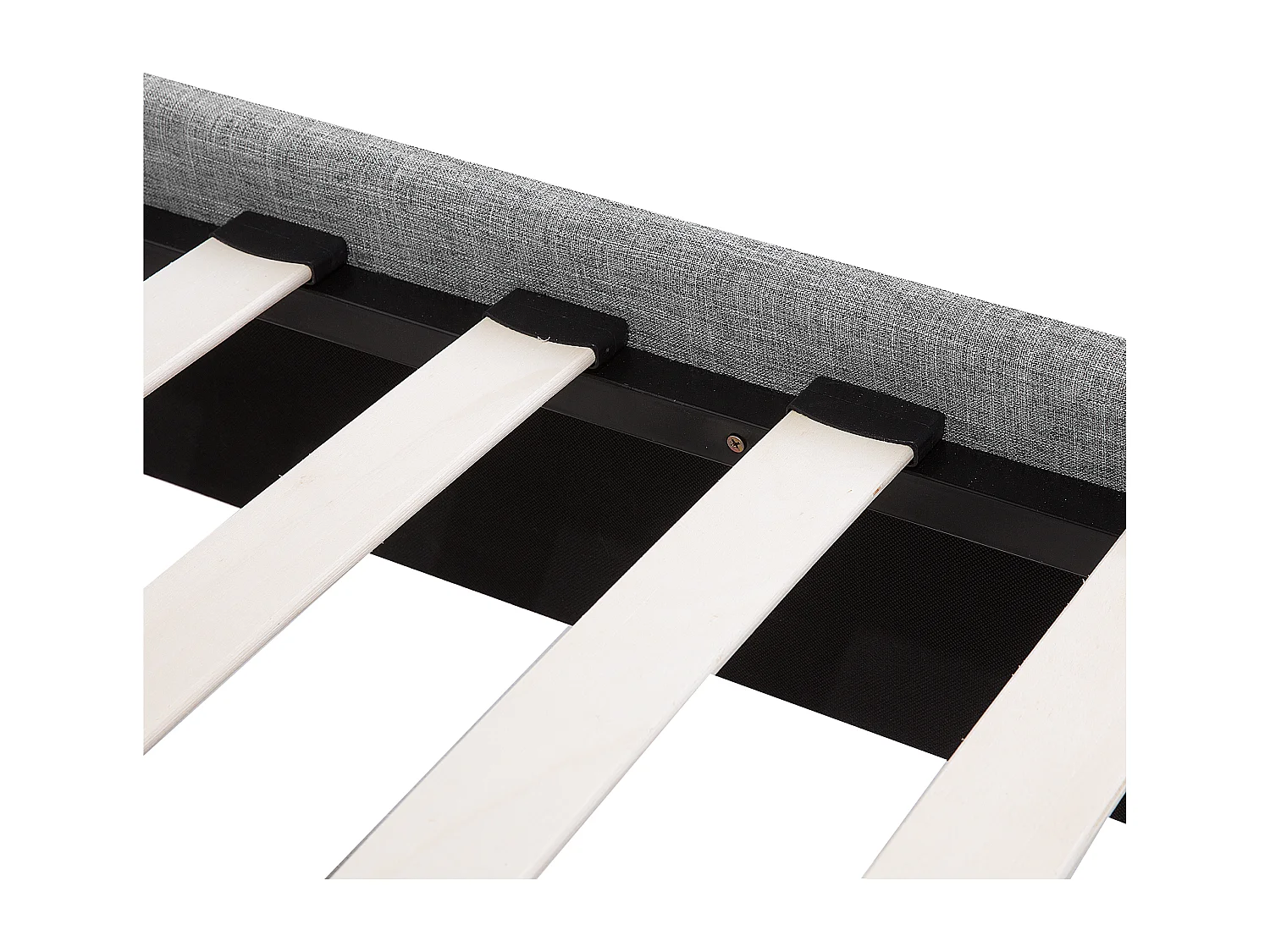 Lit avec sommier Tissu SENNEZ 90 x 200 cm Gris clair