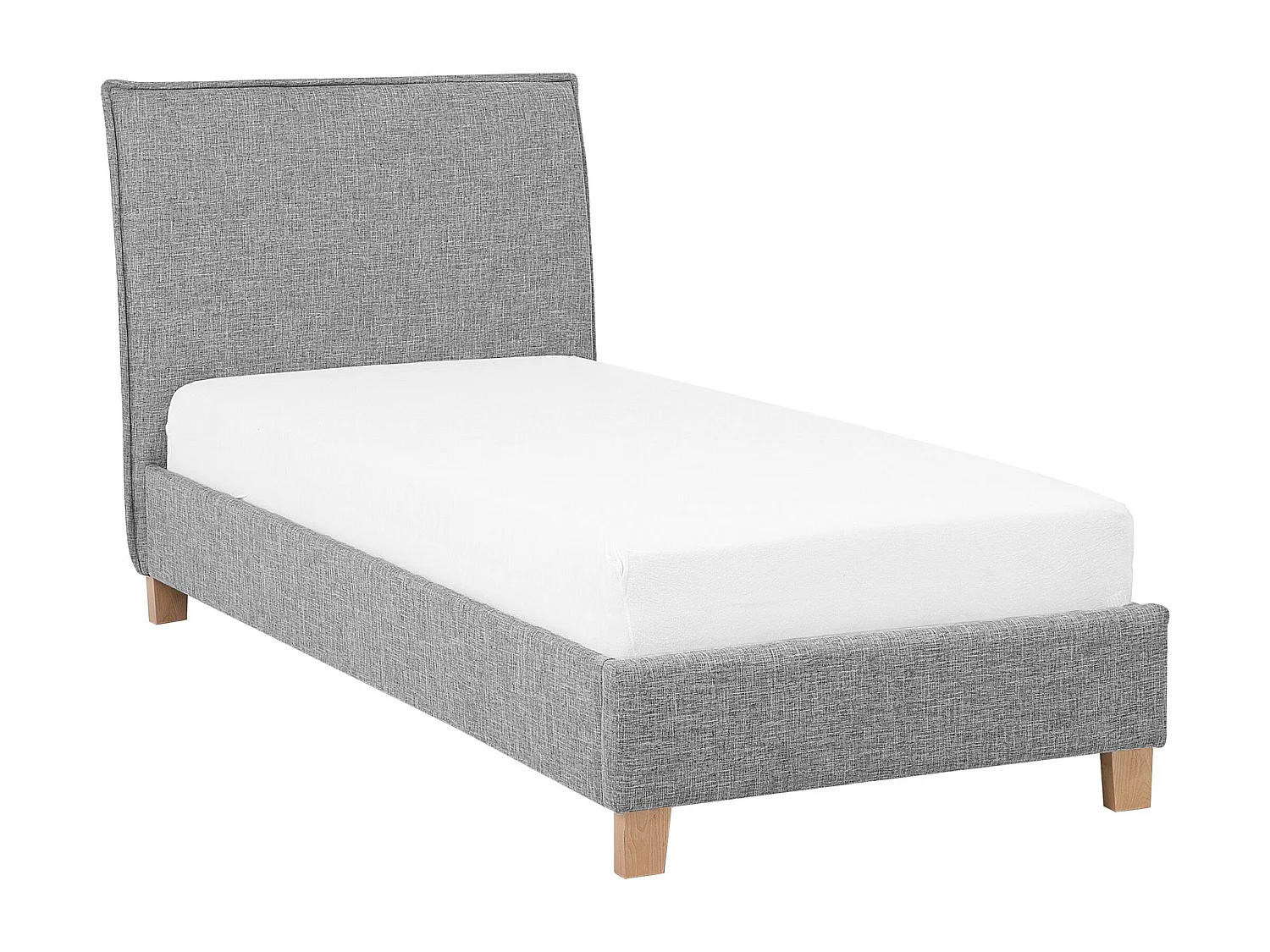 Polsterbett Leinenoptik grau Lattenrost 90 x 200 cm SENNEZ