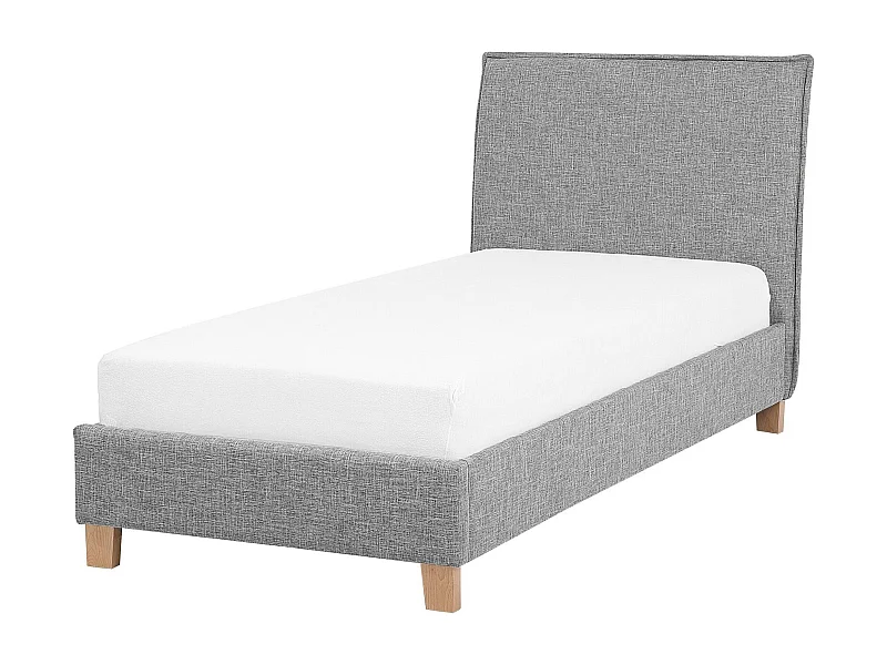 Lit avec sommier Tissu SENNEZ 90 x 200 cm Gris clair