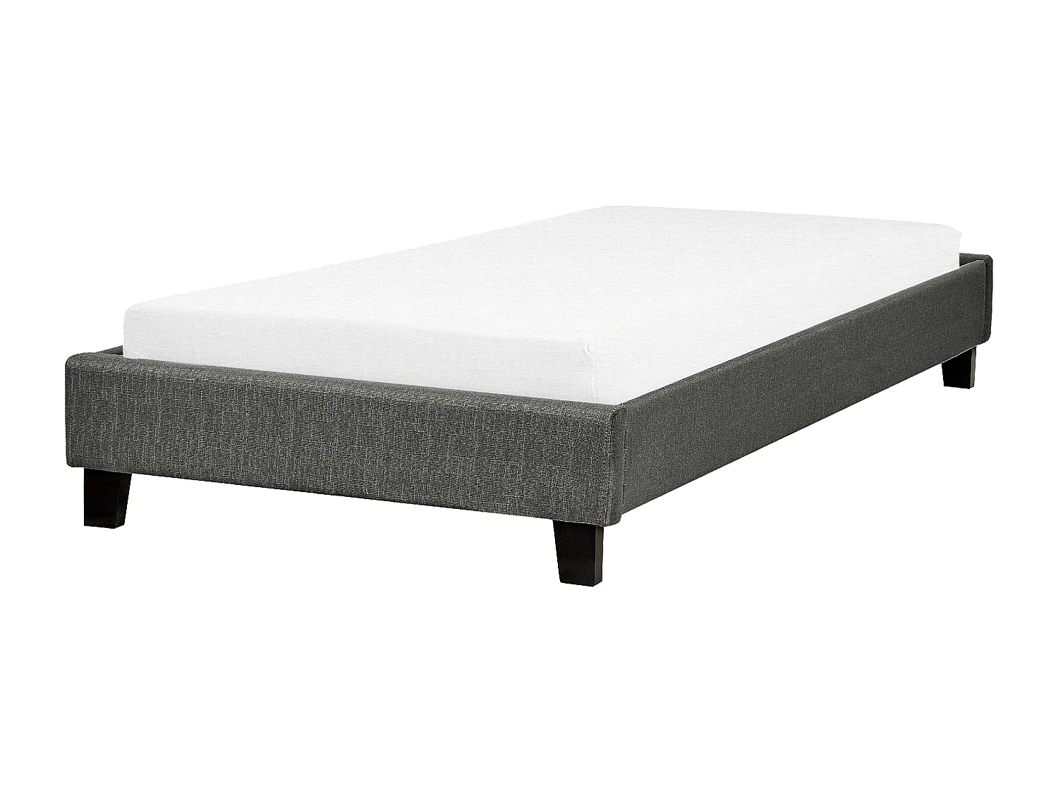 Letto Tessuto ROANNE 90 x 200 cm Grigio