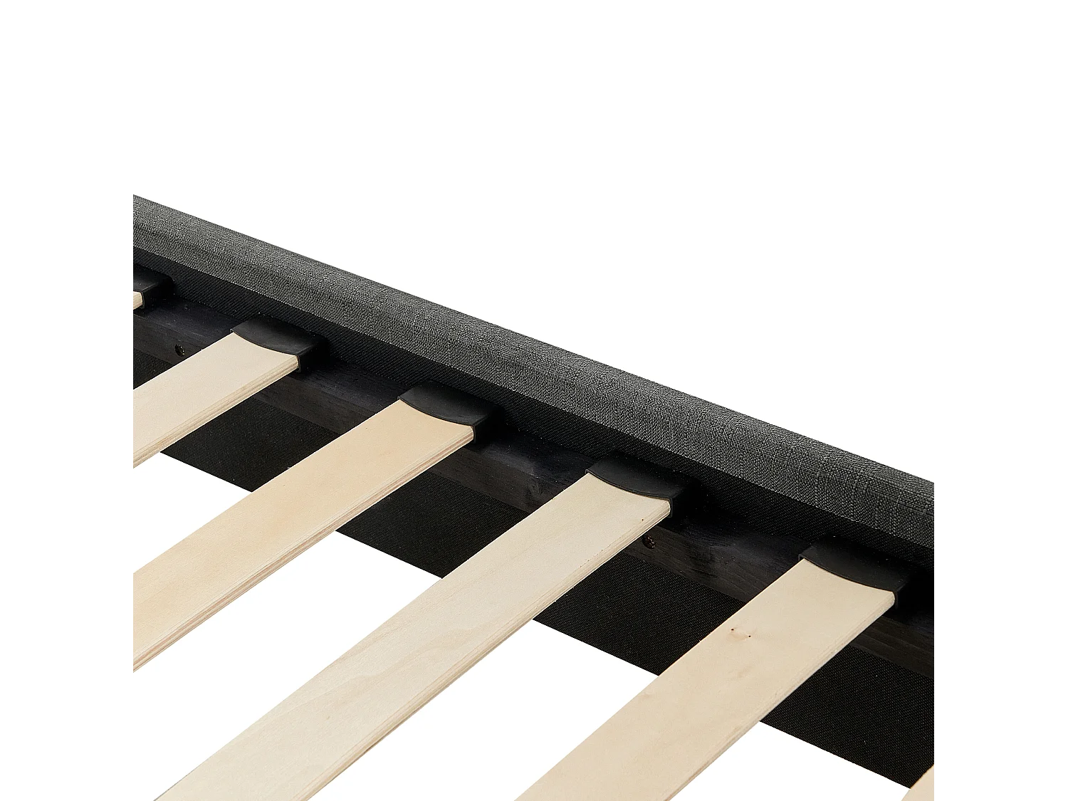 Letto Tessuto ROANNE 90 x 200 cm Grigio