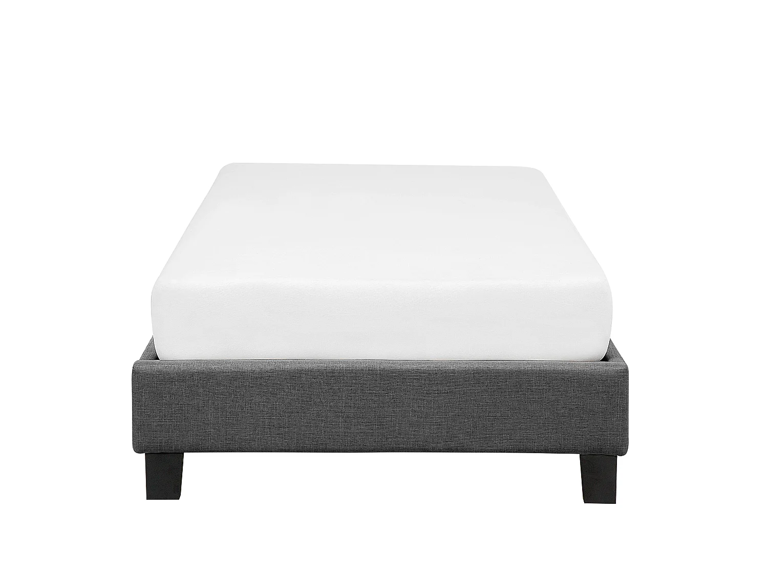 Lit sans tête de lit Tissu ROANNE 90 x 200 cm Gris