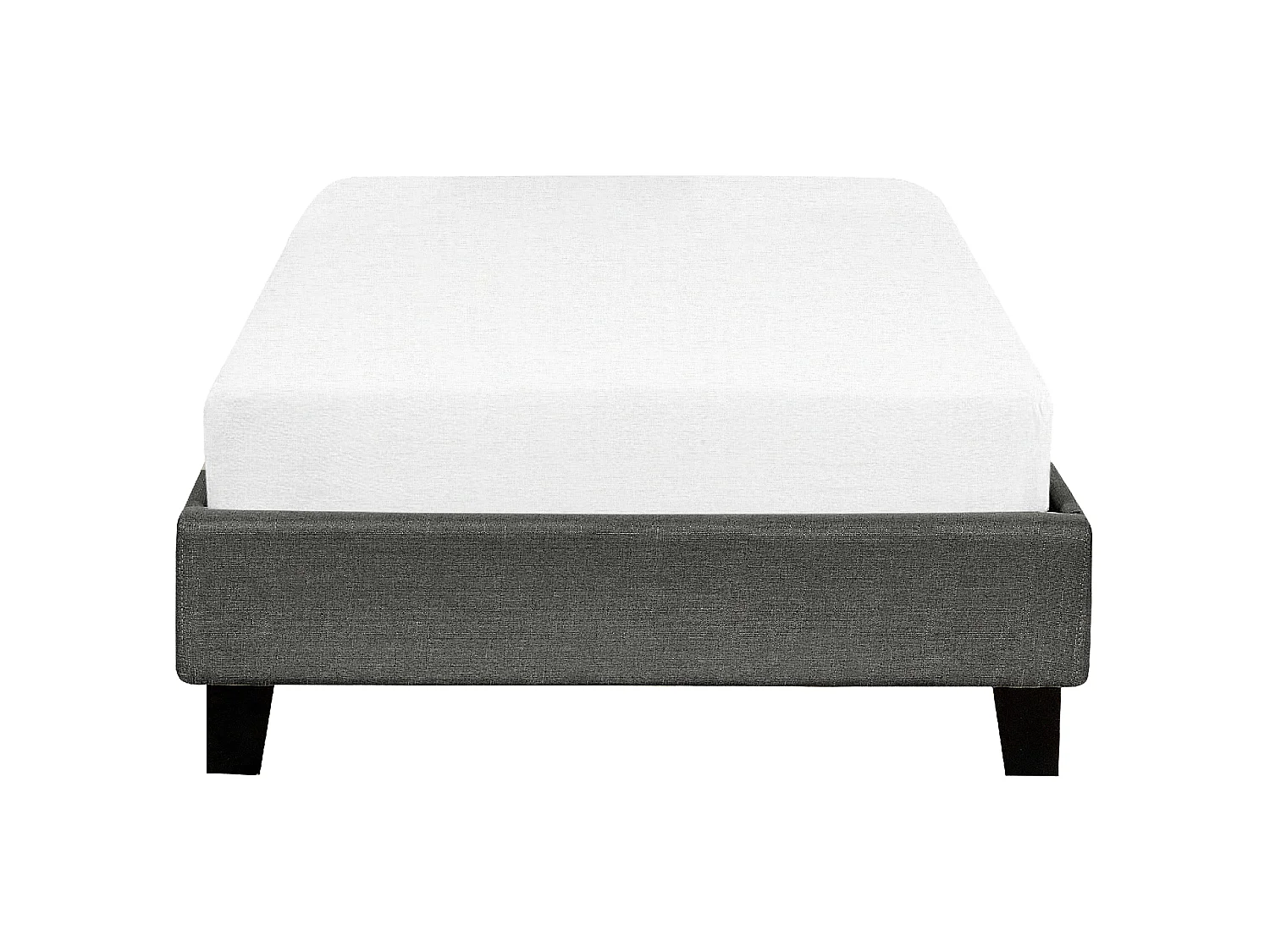 Lit sans tête de lit Tissu ROANNE 90 x 200 cm Gris