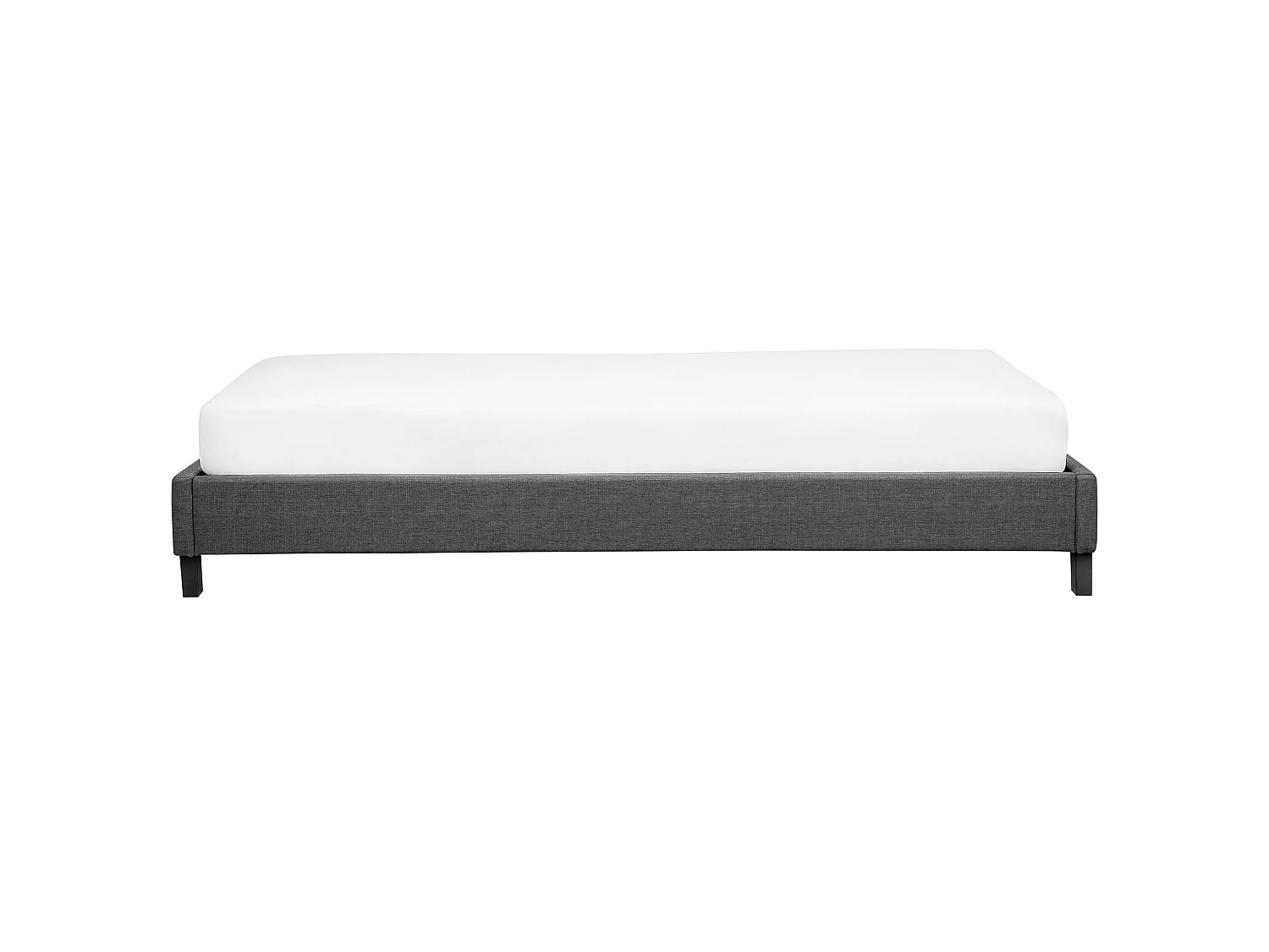 Lit sans tête de lit Tissu ROANNE 90 x 200 cm Gris