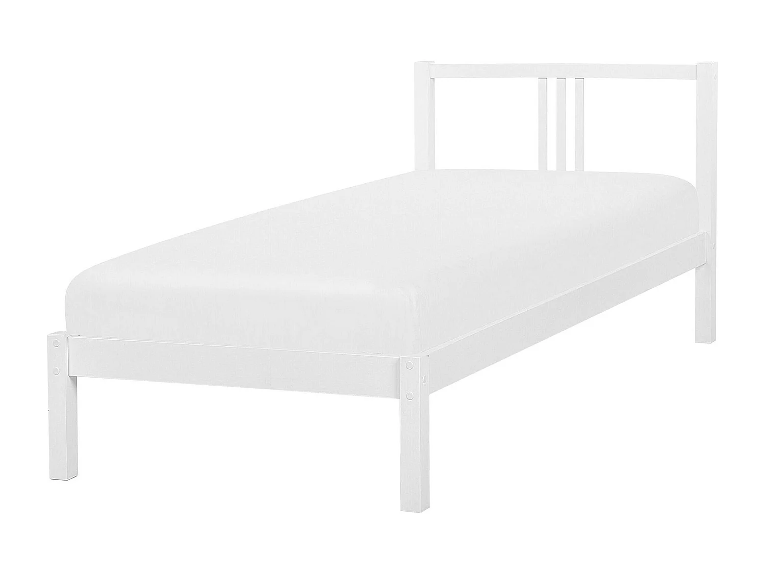 Lit avec sommier Bois de pin VANNES 90 x 200 cm Blanc