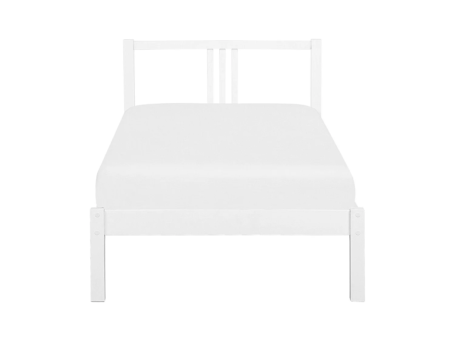 Lit avec sommier Bois de pin VANNES 90 x 200 cm Blanc