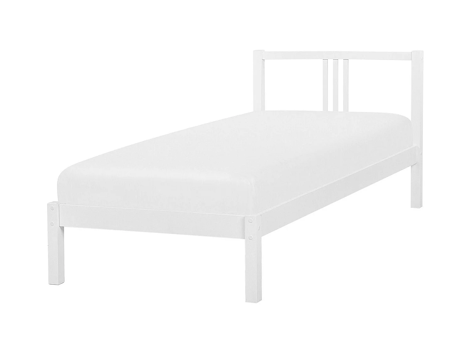 Lit avec sommier Bois de pin VANNES 90 x 200 cm Blanc