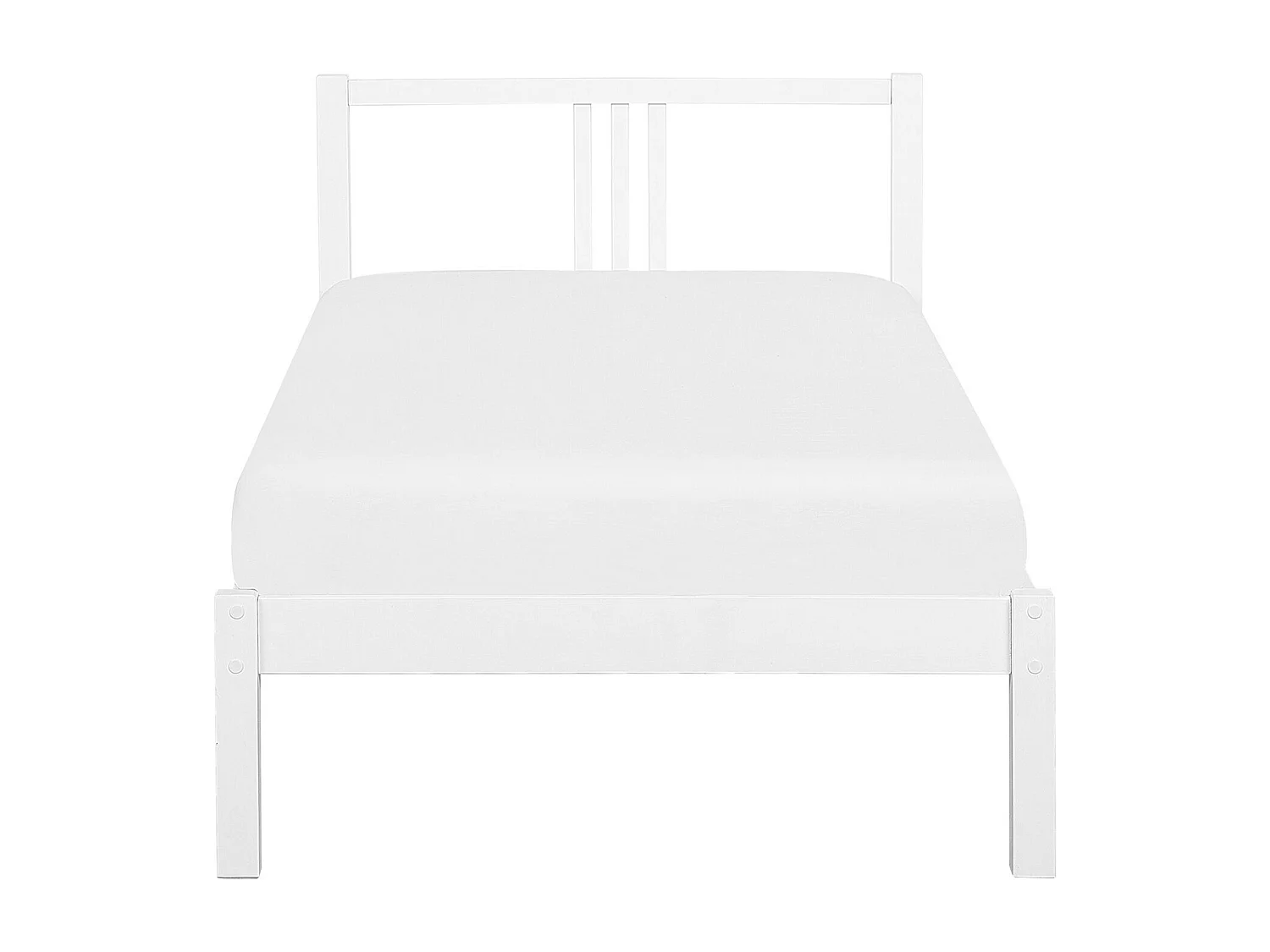 Lit avec sommier Bois de pin VANNES 90 x 200 cm Blanc