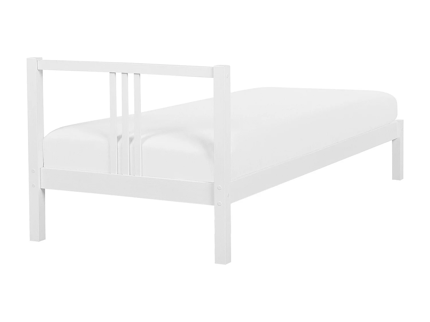 Lit avec sommier Bois de pin VANNES 90 x 200 cm Blanc