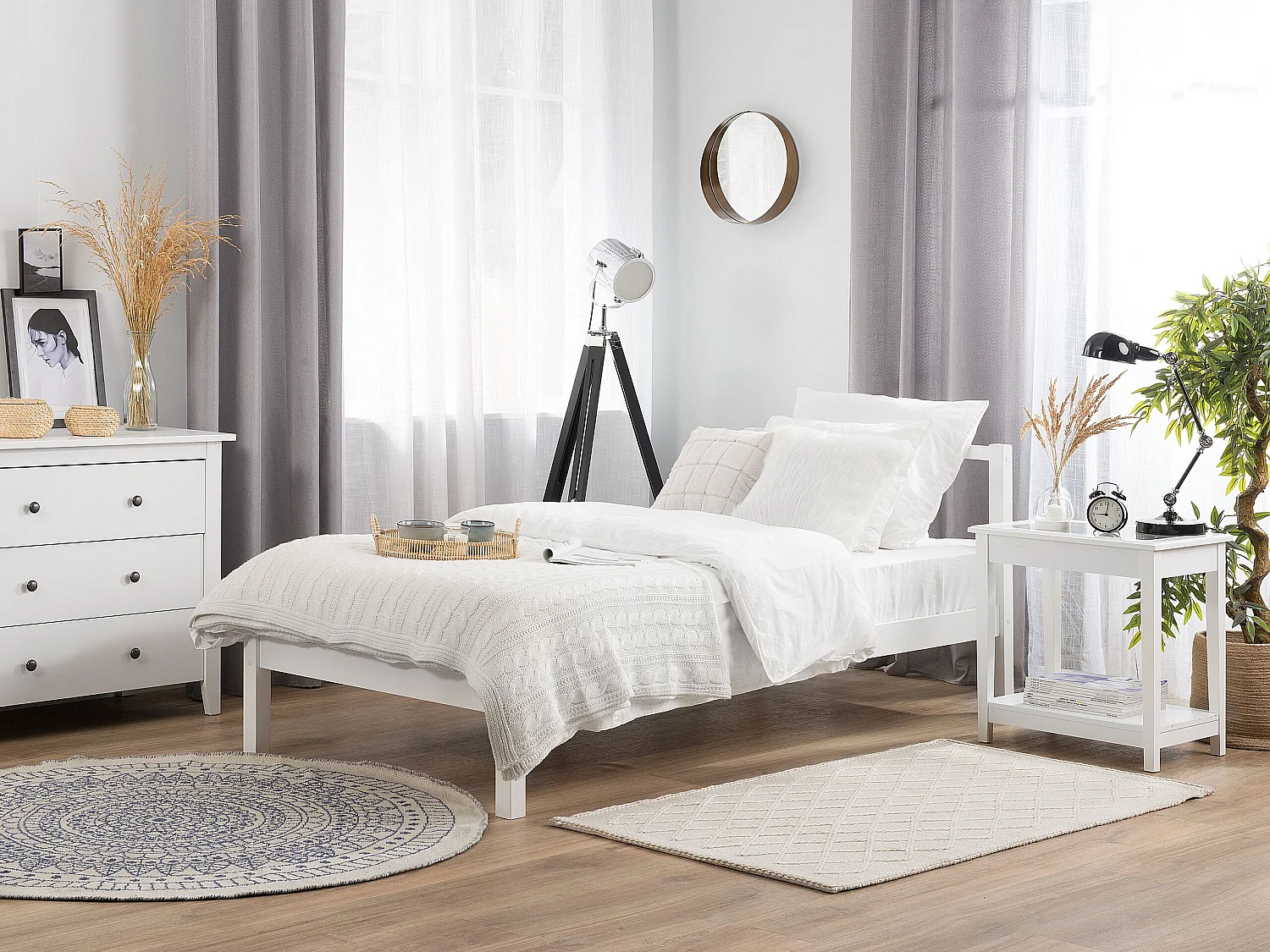 Bed hout wit 90 x 200 cm VANNES