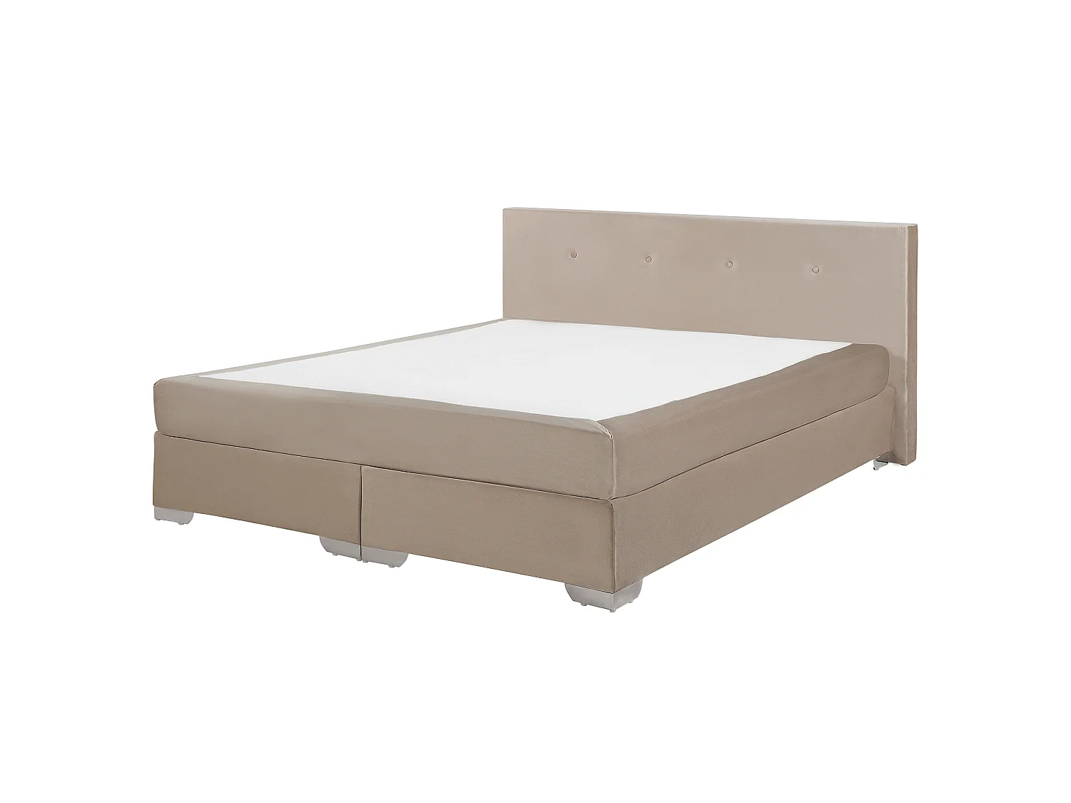 Lit Boxspring Velours CONSUL 180 x 200 cm Beige clair